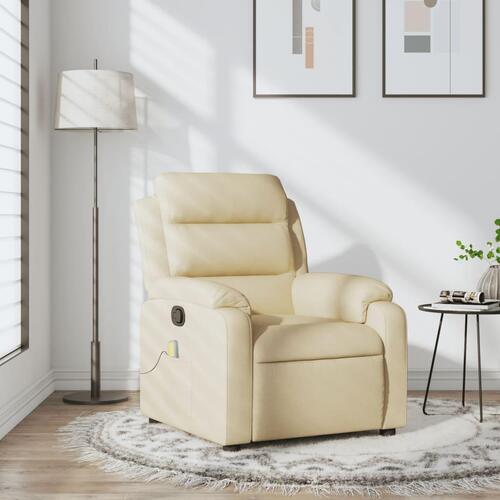 Massagestol stof cremefarvet