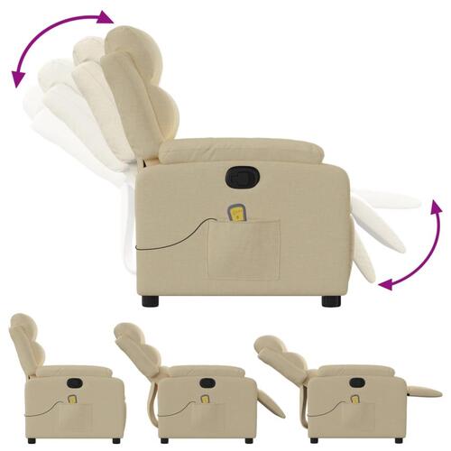 Massagestol stof cremefarvet