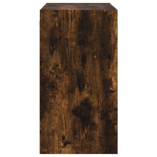 Skab med glaslåger 68x37x68,5 cm røget egetræsfarve