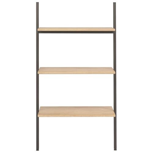 Stigereol med 3 hylder 64x34x116 cm lysebrun og sort