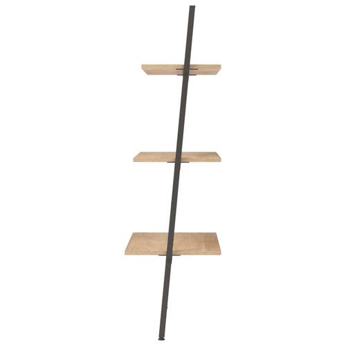 Stigereol med 3 hylder 64x34x116 cm lysebrun og sort