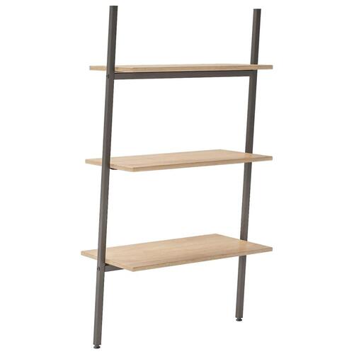 Stigereol med 3 hylder 64x34x116 cm lysebrun og sort