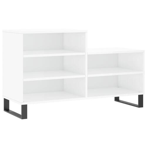 Skoreol 102x36x60 cm konstrueret træ hvid højglans