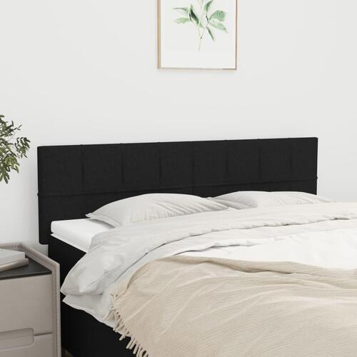 Sengegavle 2 stk. 72x5x78/88 cm stof sort