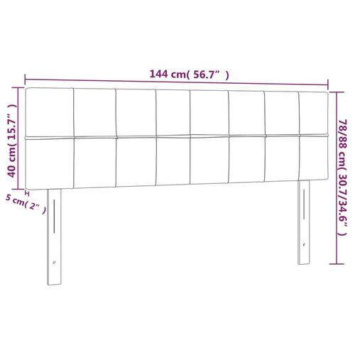 Sengegavle 2 stk. 72x5x78/88 cm stof sort