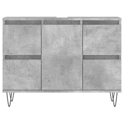 Badeværelsesskab 80x33x60 cm konstrueret træ betongrå