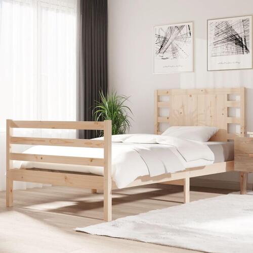 Sengeramme uden madras 90x200 cm massivt fyrretræ