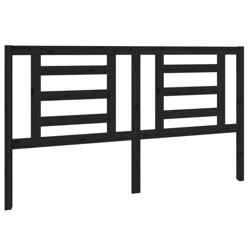 Sengegærde 166x4x100 cm massivt fyrretræ sort