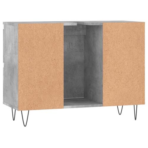Badeværelsesskab 80x33x60 cm konstrueret træ betongrå
