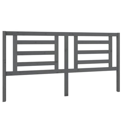 Sengegærde 186x4x100 cm massivt fyrretræ grå