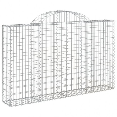 Buet gabionkurv 200 × 30 × 120/140 cm - galvaniseret jern