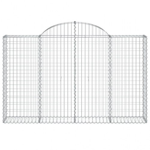 Buet gabionkurv 200 × 30 × 120/140 cm - galvaniseret jern