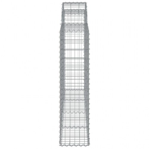 Buet gabionkurv 200 × 30 × 120/140 cm - galvaniseret jern