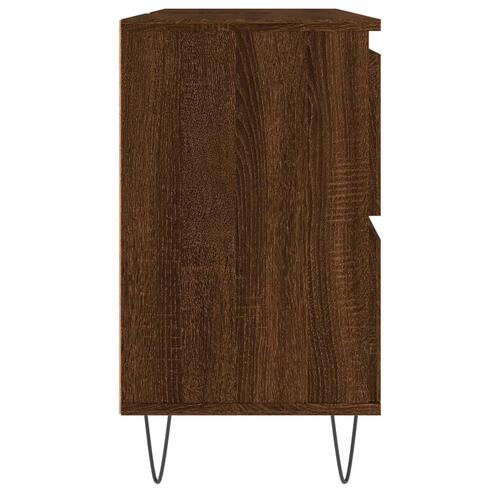 Badeværelsesskab 80x33x60 cm konstrueret træ brun egetræsfarve