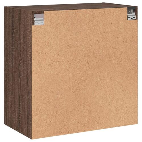 Skab med glaslåger 68x37x68,5 cm brun egetræsfarve