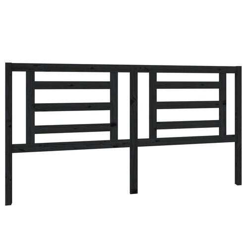 Sengegærde 186x4x100 cm massivt fyrretræ sort