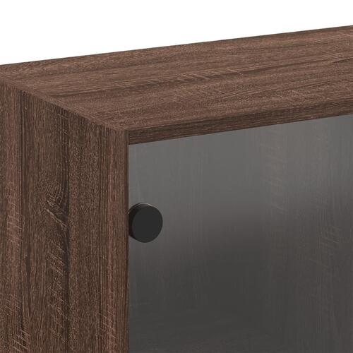 Skab med glaslåger 68x37x68,5 cm brun egetræsfarve