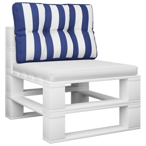 Pallehynde 60x40x12 cm stof stribet blå og hvid