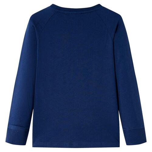 Langærmet T-shirt til børn str. 92 marineblå