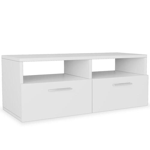 Tv-bord 95x35x36 cm konstrueret træ hvid