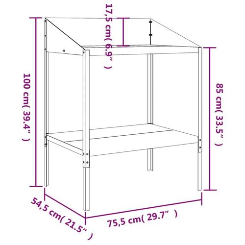 Plantestativ 75,5x54,5x100 cm galvaniseret stål antracitgrå