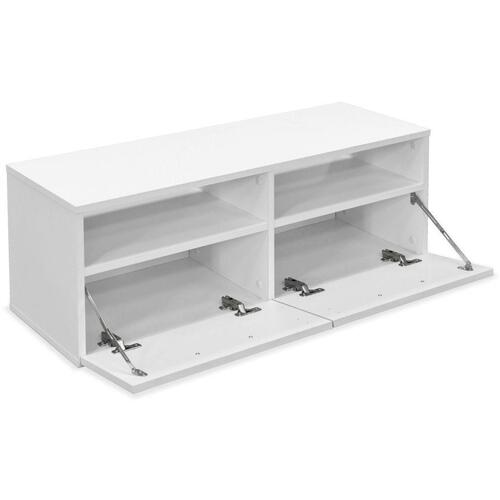 Tv-bord 95x35x36 cm konstrueret træ hvid