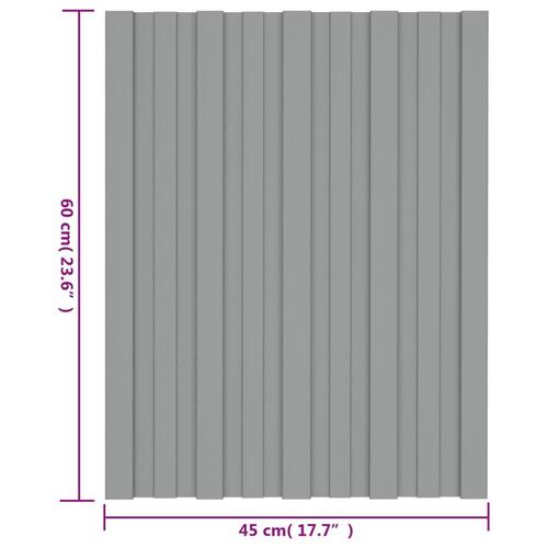 Tagplader 36 stk. 60x45 cm galvaniseret stål grå