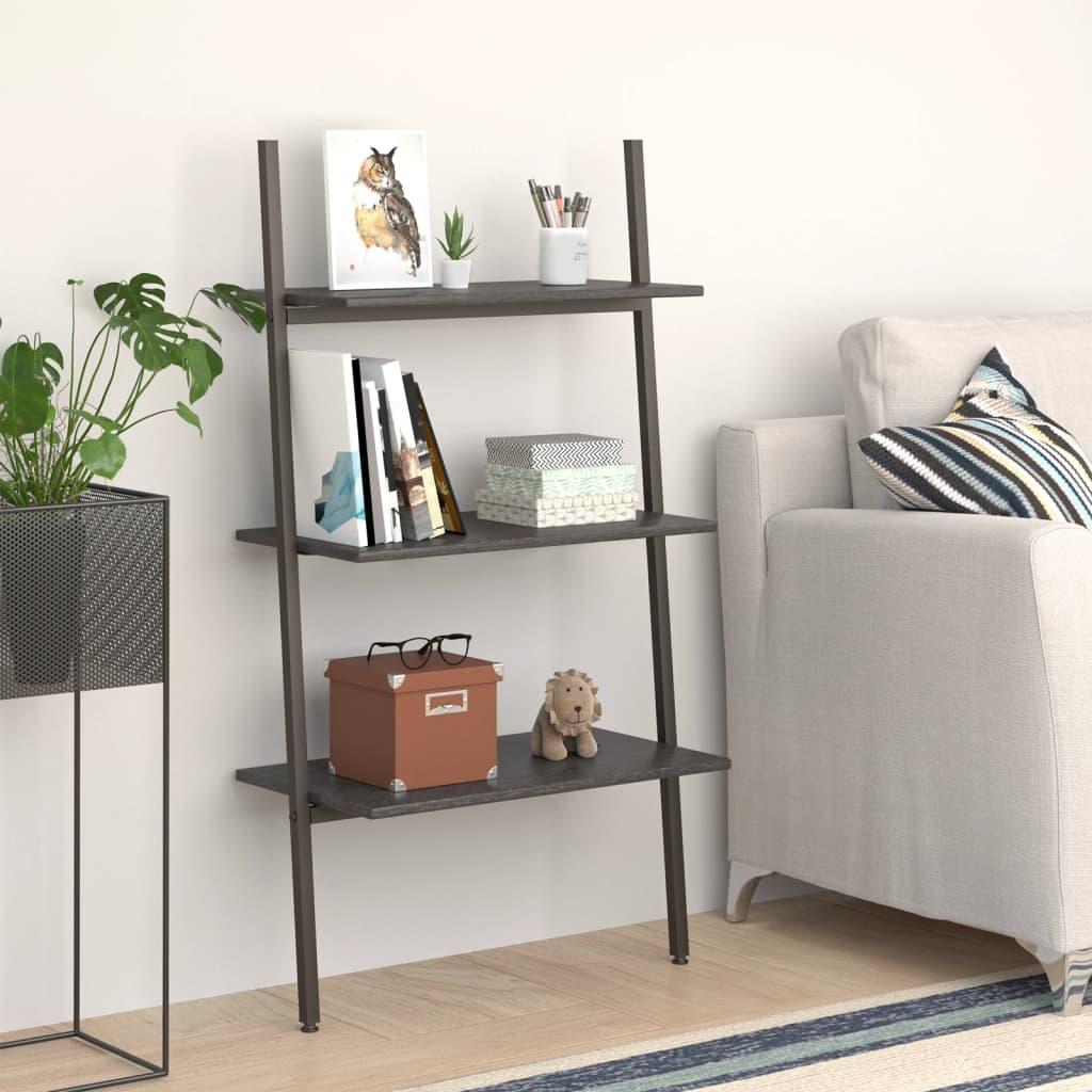 Stigereol med 3 hylder 64x34x116 cm sort