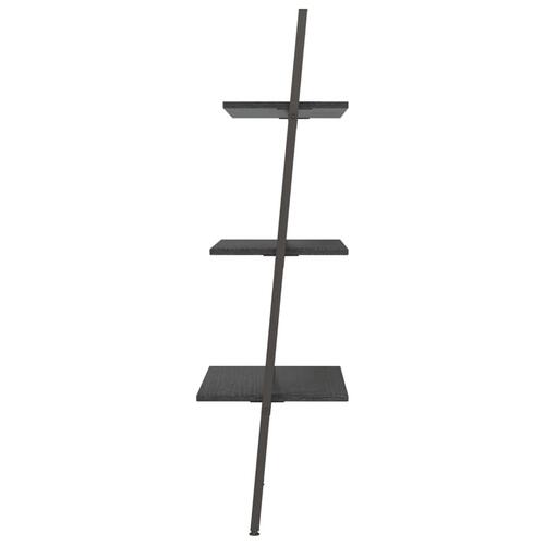 Stigereol med 3 hylder 64x34x116 cm sort
