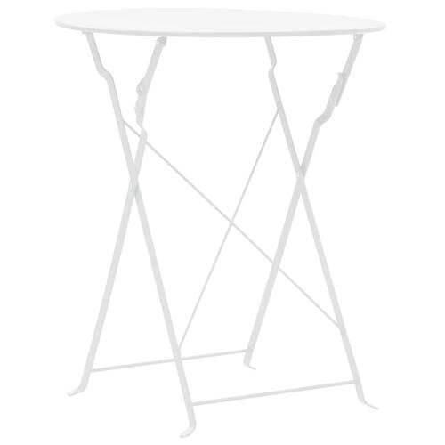 Udendørs bistrosæt 3 dele stål hvid
