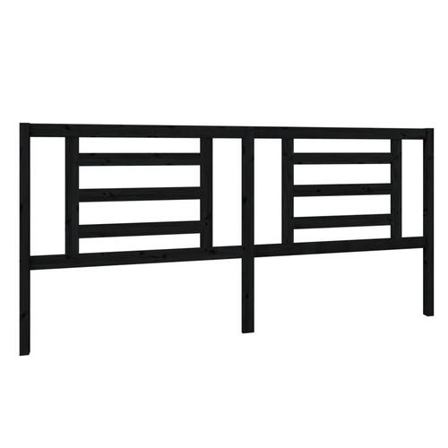 Sengegærde 206x4x100 cm massivt fyrretræ sort