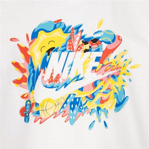 Børne Kortærmet T-shirt Nike Sport Splash Hvid 3 år