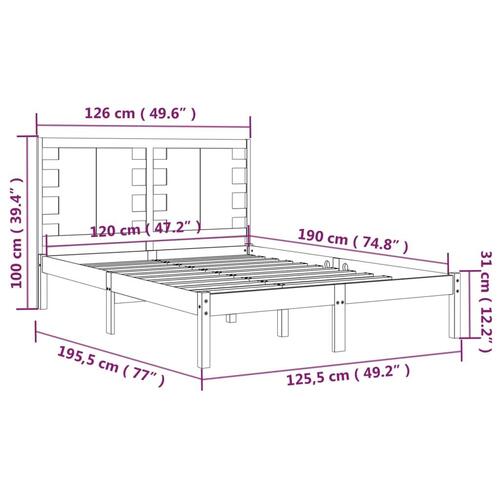 Sengeramme 120x190 cm massivt træ