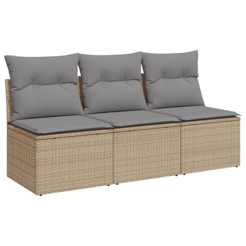 3-personers havesofa med opbevaring og hynder - beige