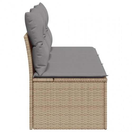 3-personers havesofa med opbevaring og hynder - beige