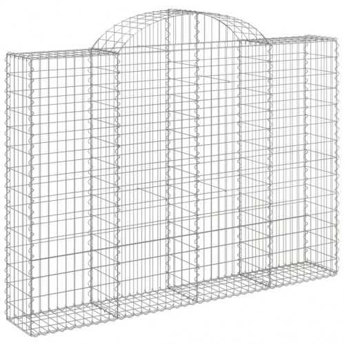 Buet gabionkurv 200×30×140/160 cm - galvaniseret jern