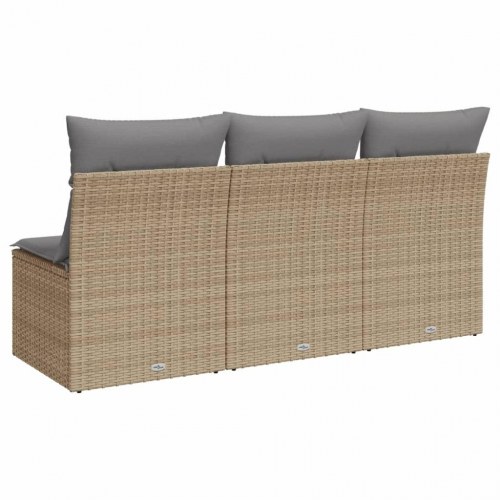 3-personers havesofa med opbevaring og hynder - beige