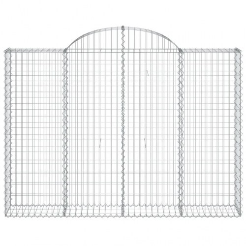 Buet gabionkurv 200×30×140/160 cm - galvaniseret jern