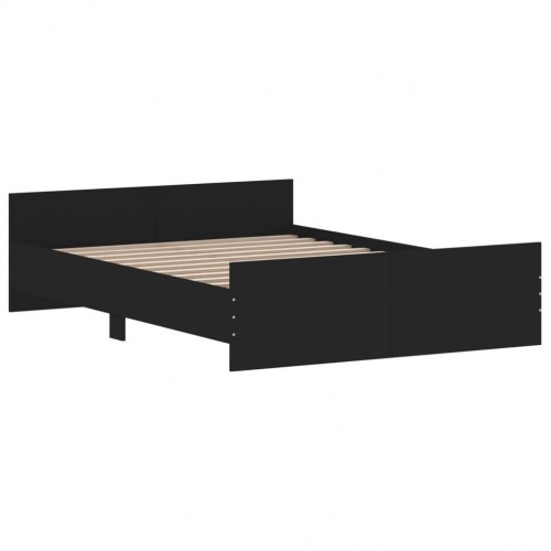 Sengeramme med sengegavl og fodgærde 135×190 cm - sort