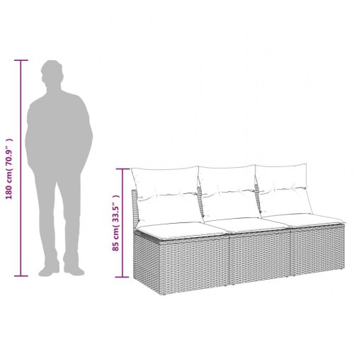 3-personers havesofa med opbevaring og hynder - beige