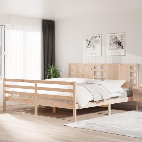 Sengeramme uden madras 200x200 cm massivt fyrretræ