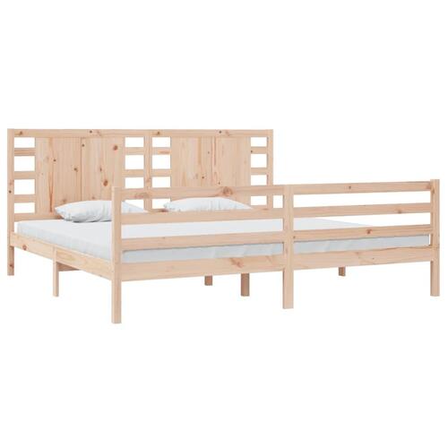 Sengeramme uden madras 200x200 cm massivt fyrretræ