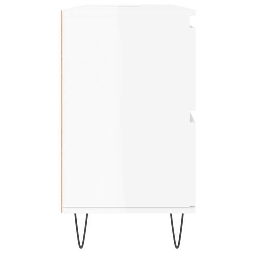 Badeværelsesskab 80x33x60 cm konstrueret træ hvid højglans