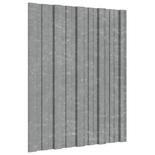 Tagplader 12 stk. 60x45 cm galvaniseret stål sølvfarvet