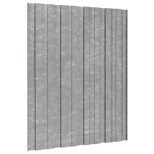 Tagplader 12 stk. 60x45 cm galvaniseret stål sølvfarvet