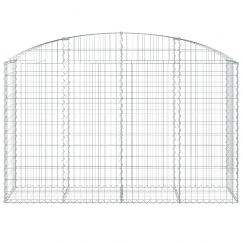 Buet gabionkurv 200×50×120/140 cm - galvaniseret jern