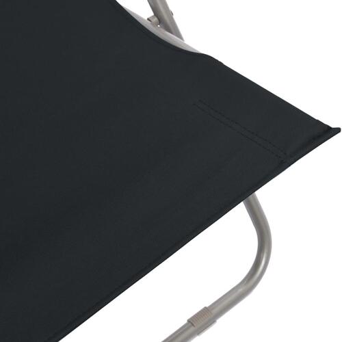 Foldbare strandstole 2 stk. stål og oxfordstof sort