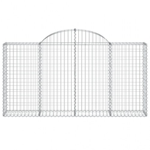 Buet gabionkurv 200×30×100/120 cm - galvaniseret jern
