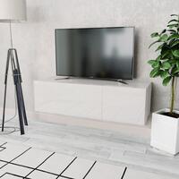 Tv-bord 120x40x34 cm konstrueret træ hvid højglans