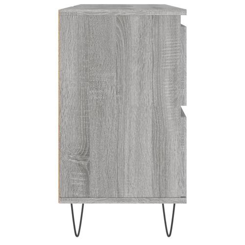 Badeværelsesskab 80x33x60 cm konstrueret træ grå sonoma-eg